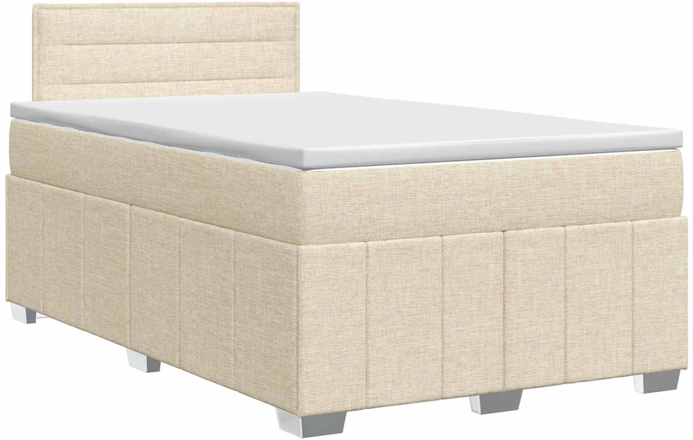 Spyruoklinė lova su čiužiniu Kreminė 120 x 190 cm Audinys