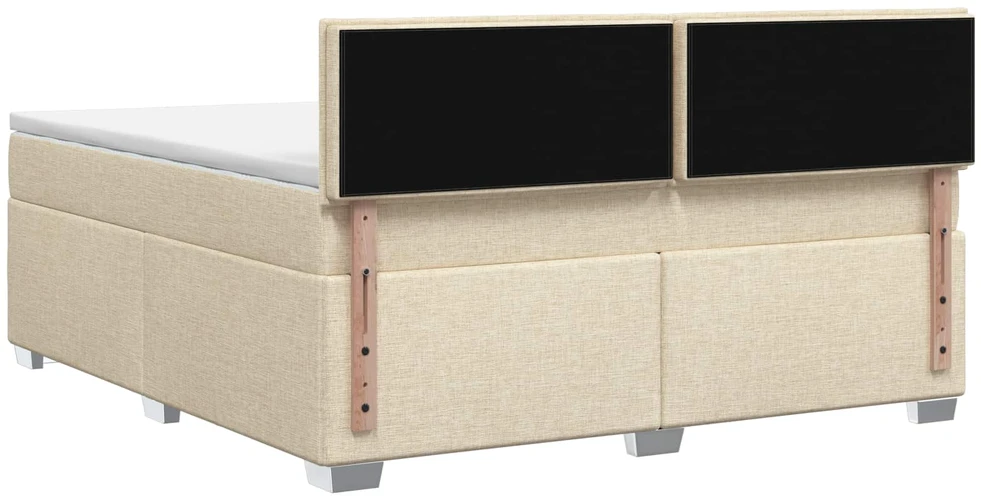 Spyruoklinė lova su čiužiniu Kreminė 180 x 200 cm Audinys