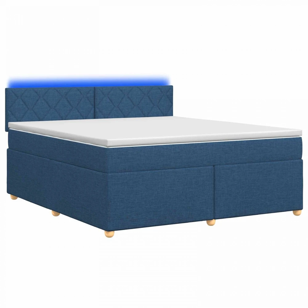 Spyruoklinė lova su čiužiniu Mėlyna 140 x 190 cm Audinys