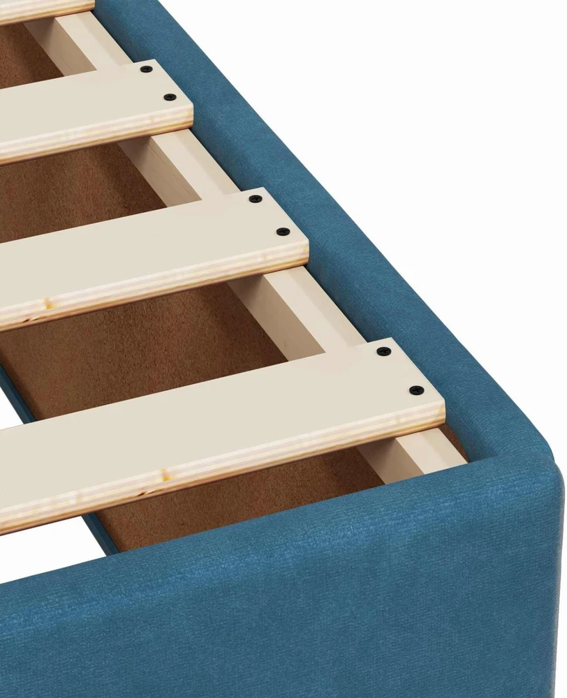 Spyruoklinė lova su čiužiniu Mėlyna 140 x 190 cm Aksomas