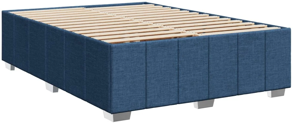 Spyruoklinė lova su čiužiniu Mėlyna 160 x 200 cm Audinys