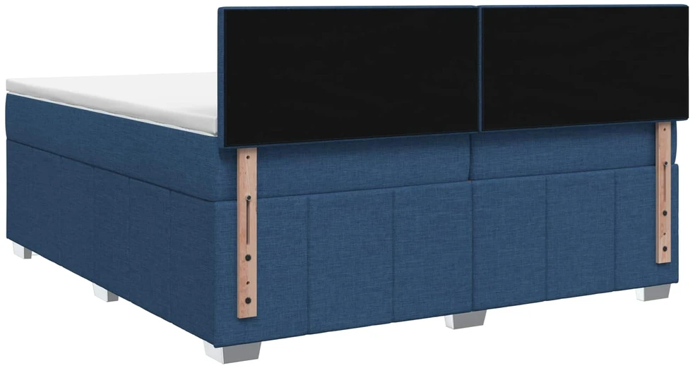 Spyruoklinė lova su čiužiniu Mėlyna 200 x 200 cm Audinys