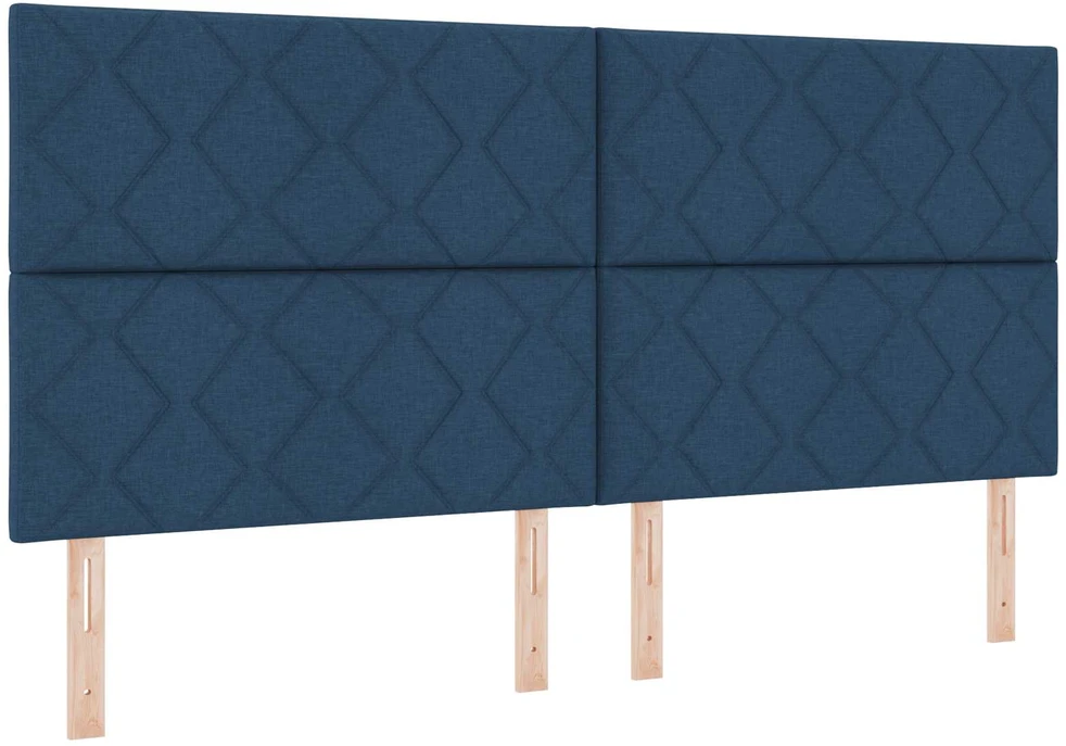 Spyruoklinė lova su čiužiniu Mėlyna 200 x 200 cm Audinys