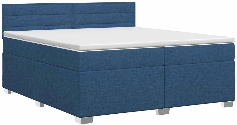 Spyruoklinė lova su čiužiniu Mėlyna 200 x 200 cm Audinys