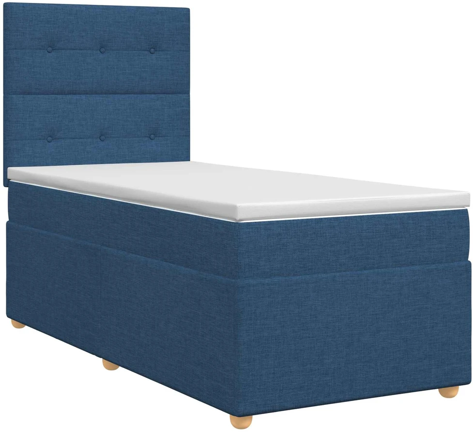 Spyruoklinė lova su čiužiniu Mėlyna 80 x 200 cm Audinys