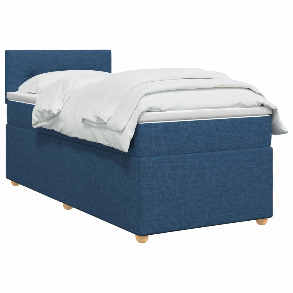 Spyruoklinė lova su čiužiniu Mėlyna 80 x 200 cm Audinys