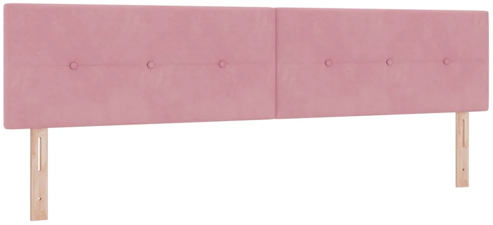 Spyruoklinė lova su čiužiniu Rožinė 200 x 200 cm Aksomas