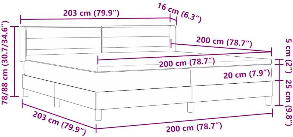 Kiemas lova su galvūgalio Mėlyna 200 x 200 cm audinys