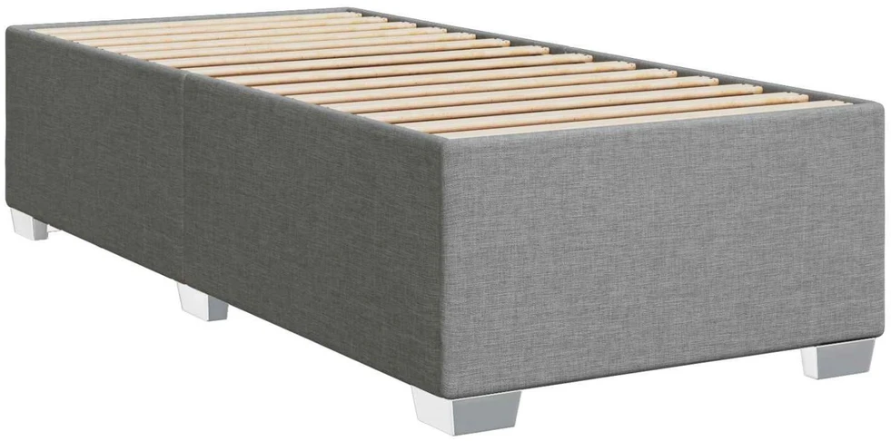 Spyruoklinė lova su čiužiniu Šviesiai pilka 80 x 200 cm Audinys