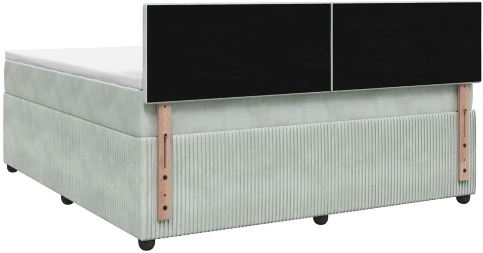 Spyruoklinė lova su čiužiniu Šviesiai pilka 180 x 200 cm
