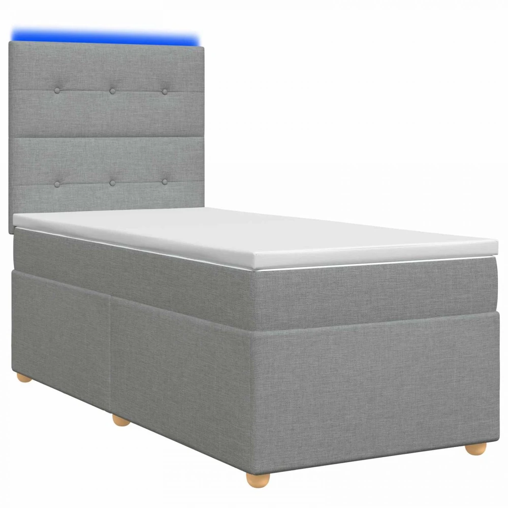 Spyruoklinė lova su čiužiniu Šviesiai pilka 100 x 200 cm