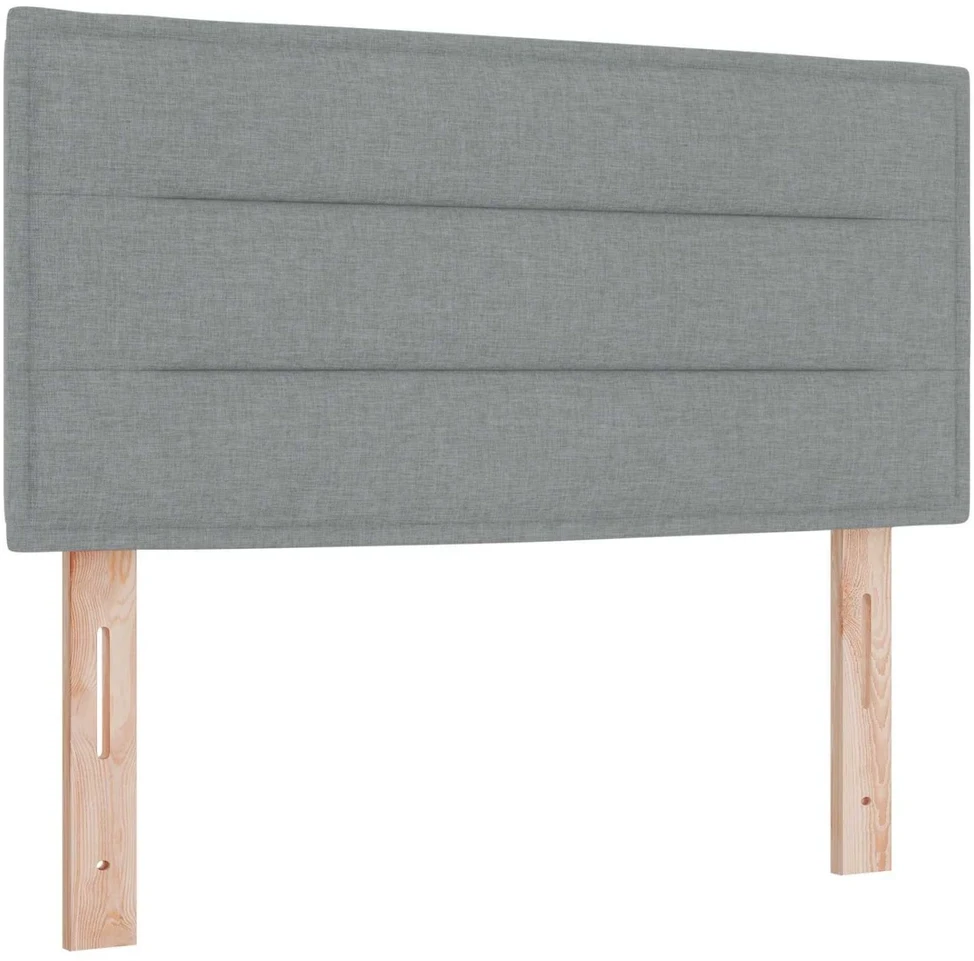 Spyruoklinė lova su čiužiniu Šviesiai pilka 90 x 200 cm Audinys