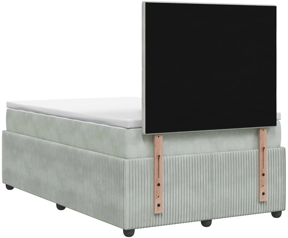 Spyruoklinė lova su čiužiniu Šviesiai pilka 120 x 200 cm