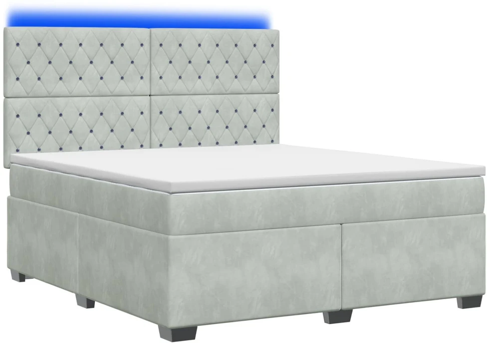 Spyruoklinė lova su čiužiniu Šviesiai pilka 180 x 200 cm