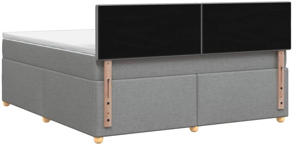 Spyruoklinė lova su čiužiniu Šviesiai pilka 140 x 190 cm