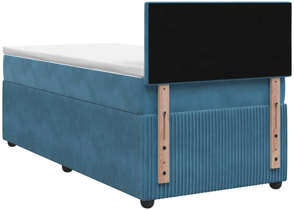 Spyruoklinė lova su čiužiniu Tamsiai mėlyna 90 x 200 cm Aksomas