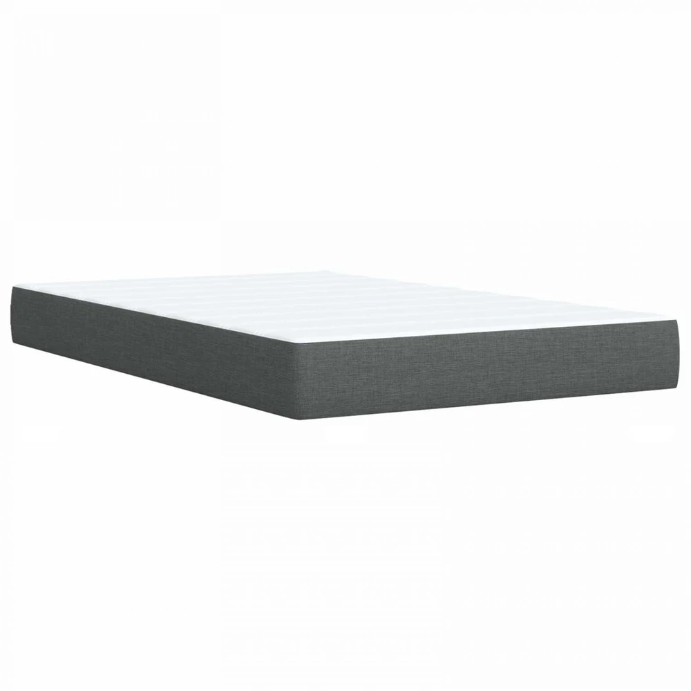 Spyruoklinė lova su čiužiniu Tamsiai pilka 120 x 200 cm Audinys