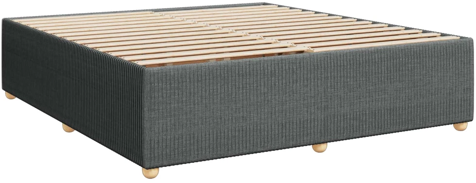 Spyruoklinė lova su čiužiniu Tamsiai pilka 200 x 200 cm Audinys