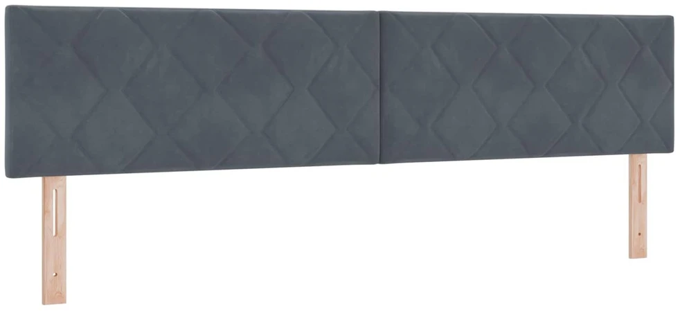 Spyruoklinė lova su čiužiniu Tamsiai pilka 200 x 200 cm Aksomas