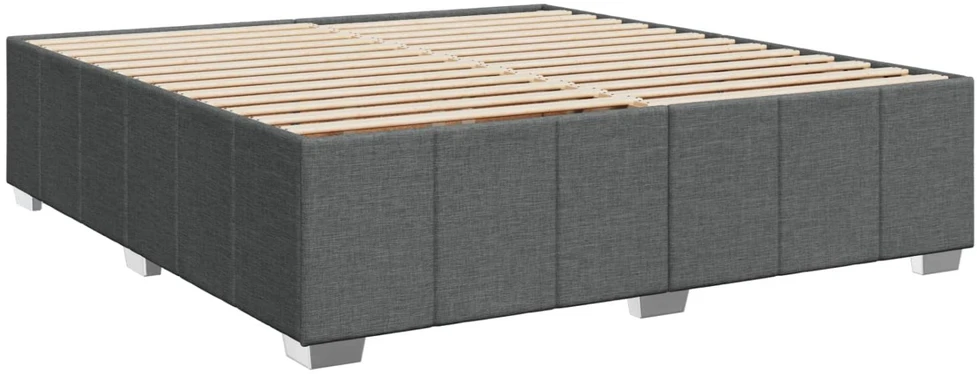 Spyruoklinė lova su čiužiniu Tamsiai pilka 200 x 200 cm Audinys