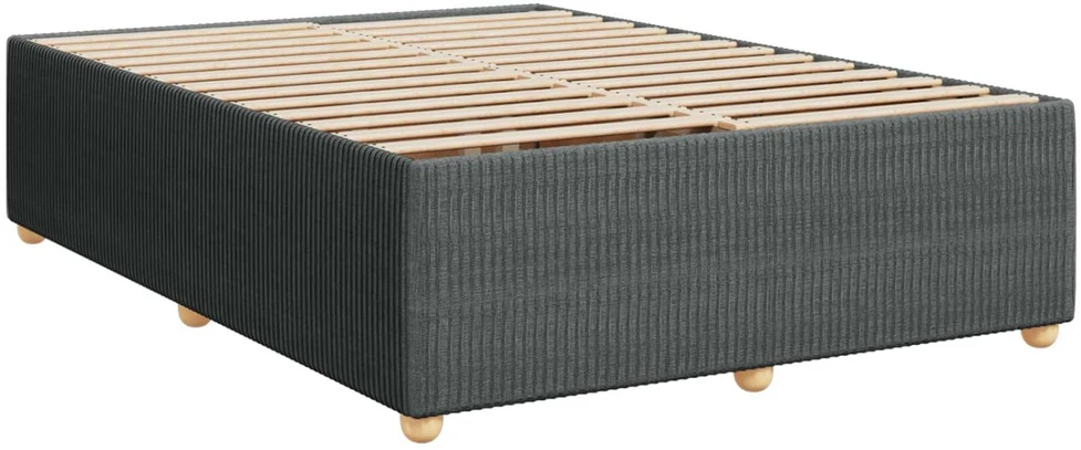 Spyruoklinė lova su čiužiniu Tamsiai pilka 140 x 200 cm Audinys