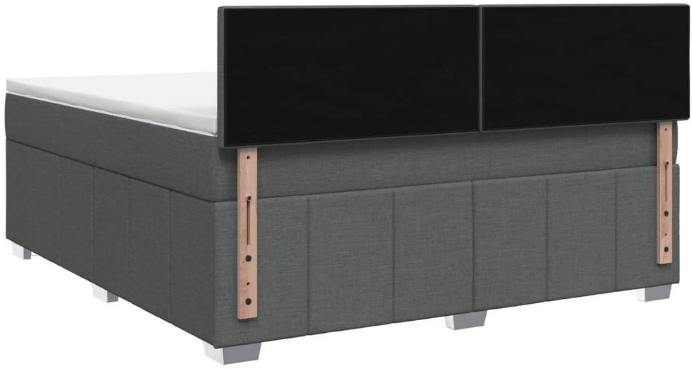 Spyruoklinė lova su čiužiniu Tamsiai pilka 140 x 200 cm Audinys