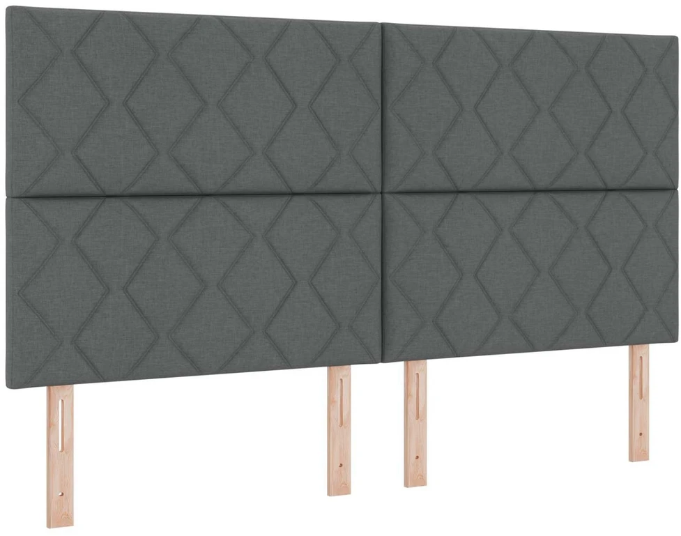 Spyruoklinė lova su čiužiniu Tamsiai pilka 180 x 200 cm Audinys