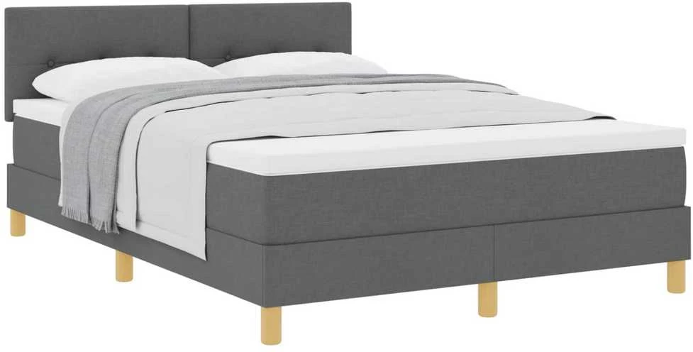 Kiemas lova su pagalve Tamsiai pilka 140 x 190 cm audinys