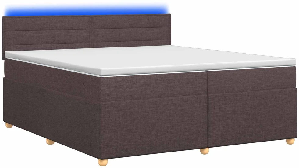 Spyruoklinė lova su čiužiniu Tamsiai rudas 200 x 200 cm Audinys