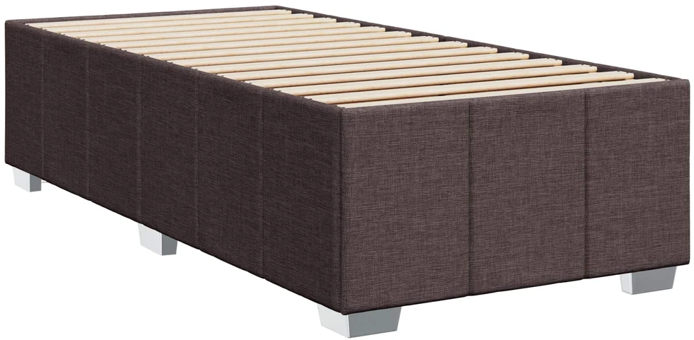 Spyruoklinė lova su čiužiniu Tamsiai rudas 100 x 200 cm Audinys