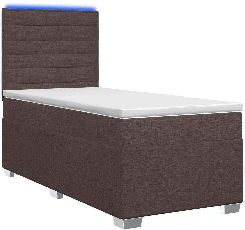 Spyruoklinė lova su čiužiniu Tamsiai rudas 80 x 200 cm Audinys