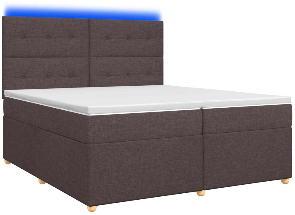 Spyruoklinė lova su čiužiniu Tamsiai rudas 200 x 200 cm Audinys