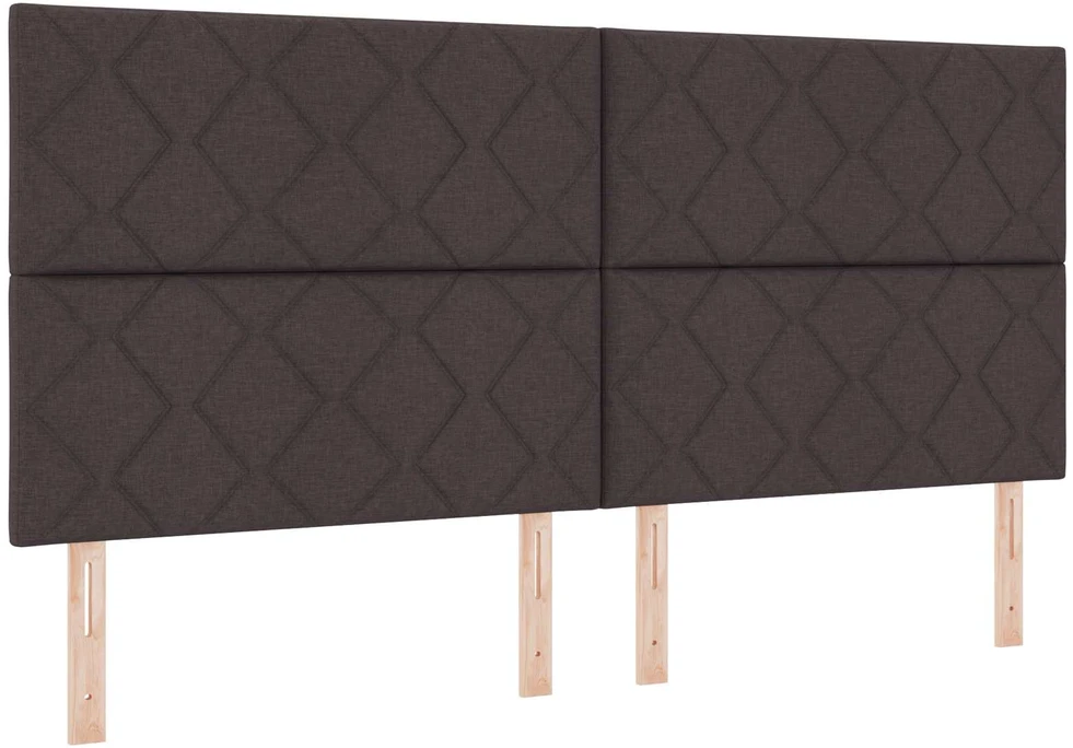Spyruoklinė lova su čiužiniu Tamsiai rudas 200 x 200 cm Audinys