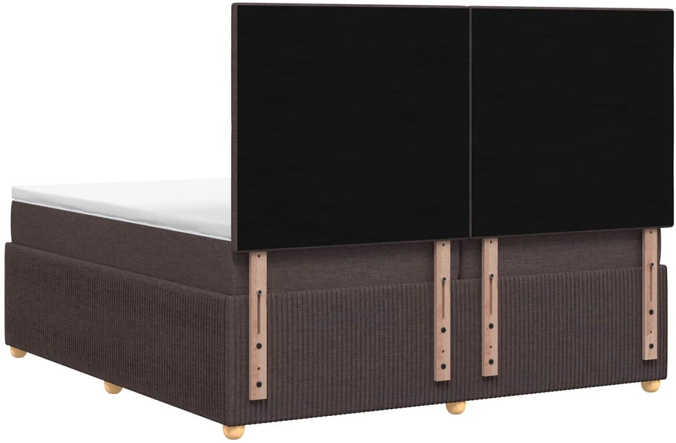 Spyruoklinė lova su čiužiniu Tamsiai rudas 200 x 200 cm Audinys