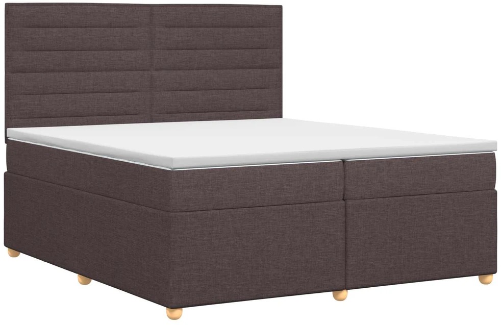 Spyruoklinė lova su čiužiniu Tamsiai rudas 200 x 200 cm Audinys