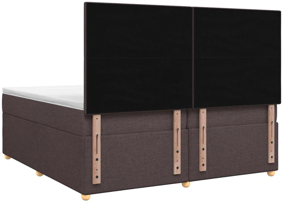Spyruoklinė lova su čiužiniu Tamsiai rudas 200 x 200 cm Audinys