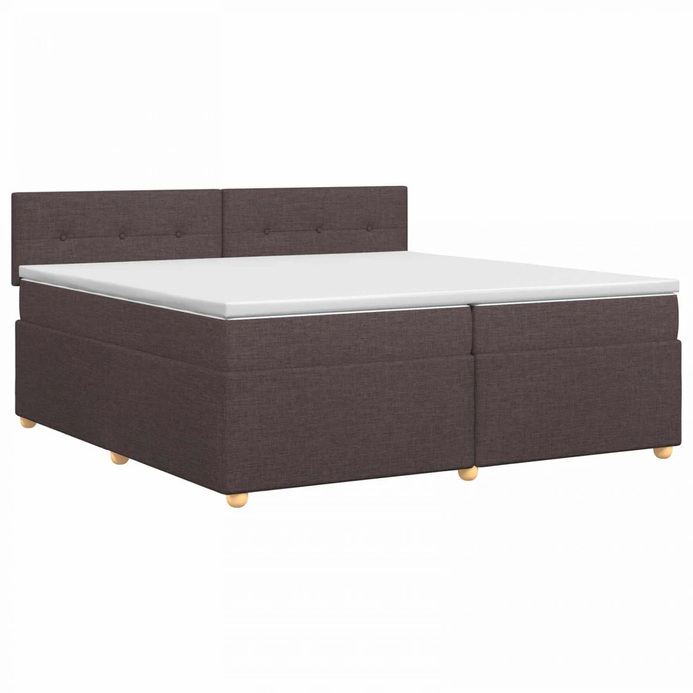 Spyruoklinė lova su čiužiniu Tamsiai rudas 200 x 200 cm Audinys
