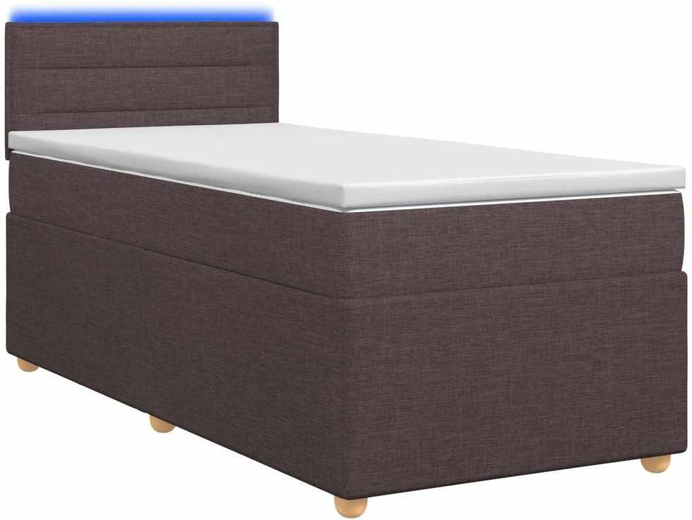 Spyruoklinė lova su čiužiniu Tamsiai rudas 90 x 200 cm Audinys