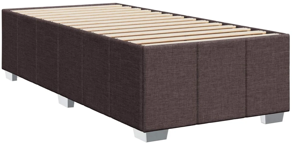 Spyruoklinė lova su čiužiniu Tamsiai rudas 90 x 200 cm Audinys