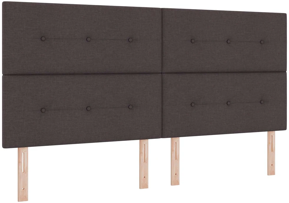 Spyruoklinė lova su čiužiniu Tamsiai rudas 200 x 200 cm Audinys