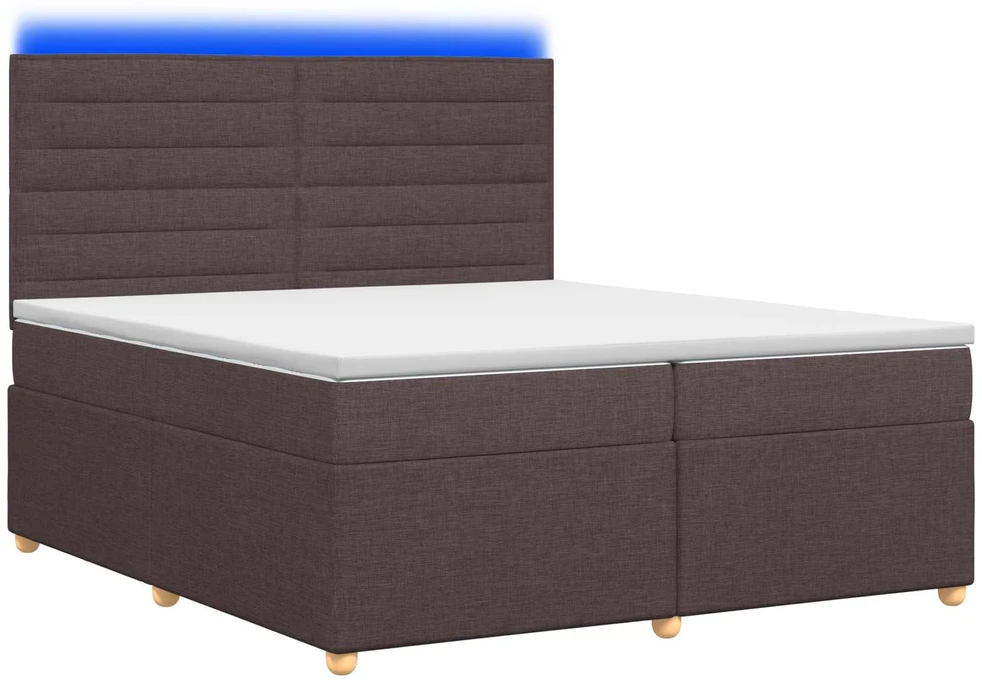 Spyruoklinė lova su čiužiniu Tamsiai rudas 200 x 200 cm Audinys