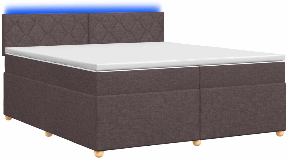 Spyruoklinė lova su čiužiniu Tamsiai rudas 200 x 200 cm Audinys