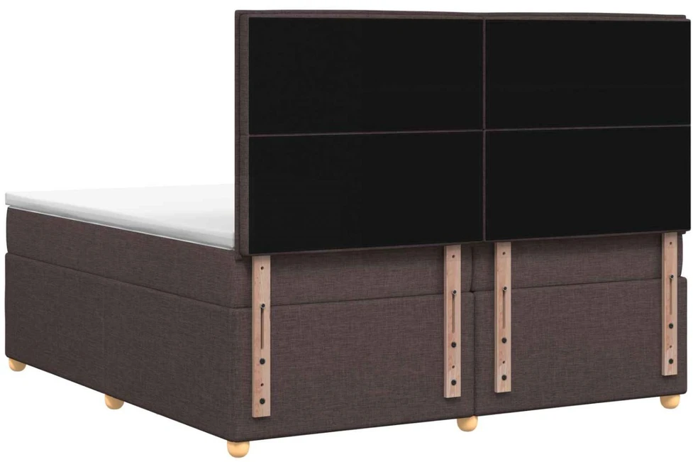 Spyruoklinė lova su čiužiniu Tamsiai rudas 200 x 200 cm Audinys