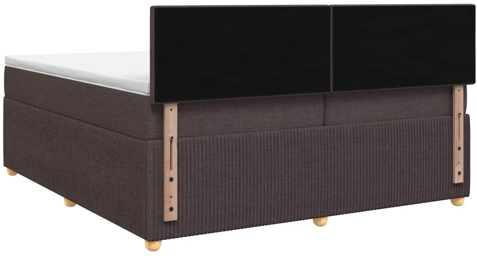 Spyruoklinė lova su čiužiniu Tamsiai rudas 200 x 200 cm Audinys