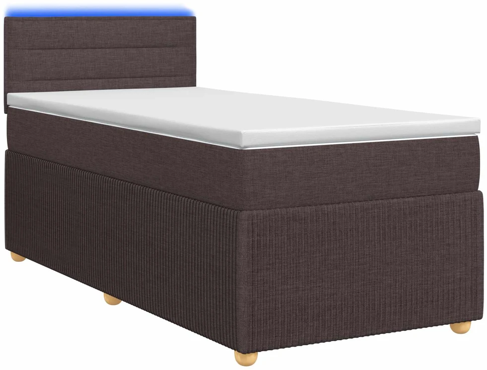 Spyruoklinė lova su čiužiniu Tamsiai rudas 80 x 200 cm Audinys