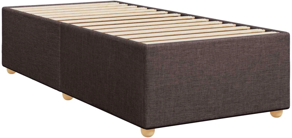 Spyruoklinė lova su čiužiniu Tamsiai rudas 90 x 200 cm Audinys