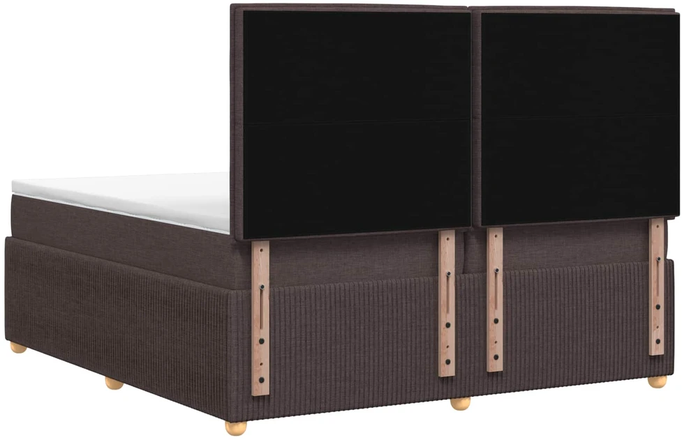 Spyruoklinė lova su čiužiniu Tamsiai rudas 200 x 200 cm Audinys