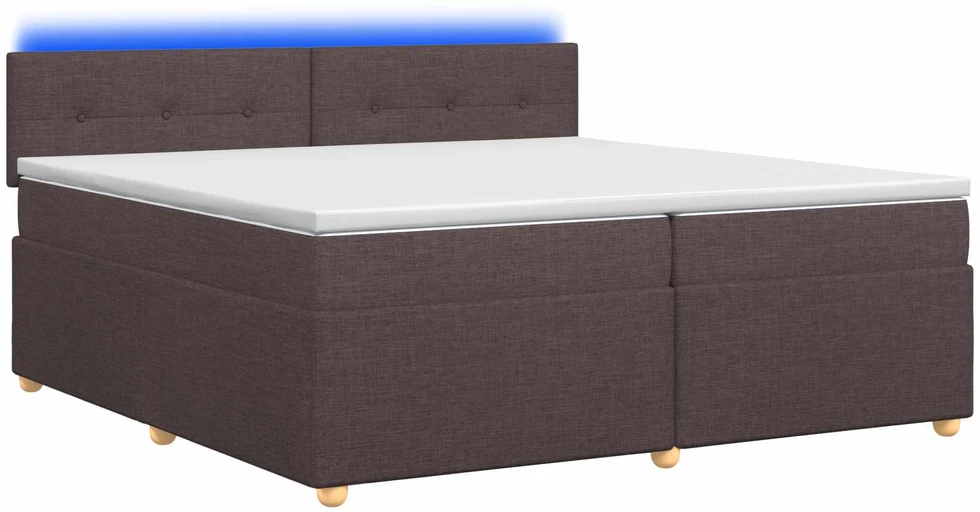 Spyruoklinė lova su čiužiniu Tamsiai rudas 200 x 200 cm Audinys