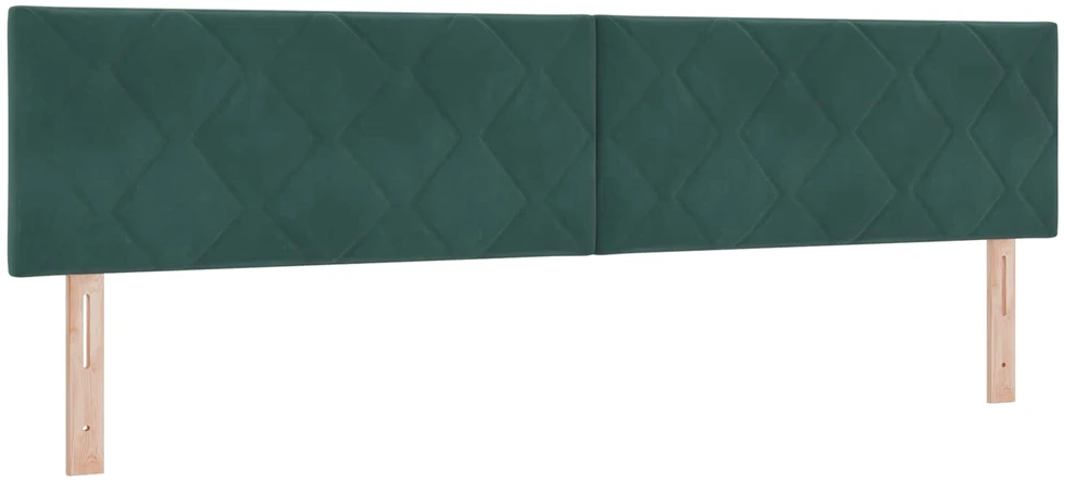Spyruoklinė lova su čiužiniu Tamsiai žalia 200 x 200 cm Aksomas