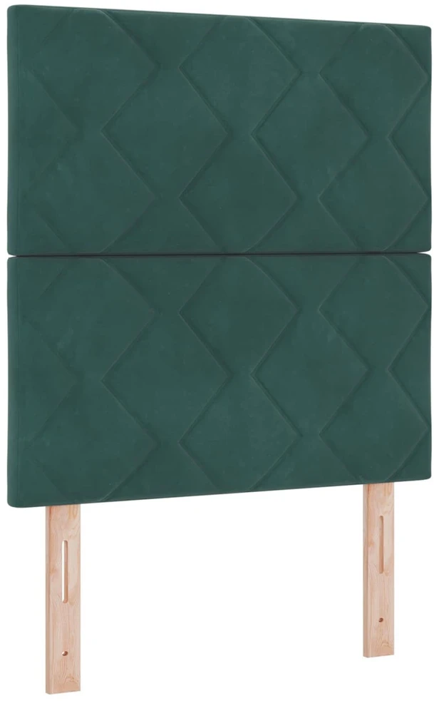 Spyruoklinė lova su čiužiniu Tamsiai žalia 80 x 200 cm Aksomas